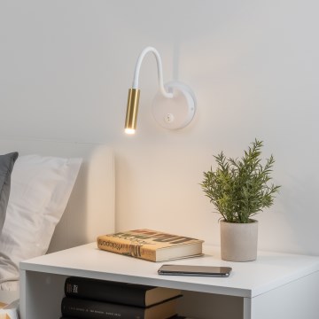 Brilagi - LED Himmennettävä joustava seinälamppu MAYA 1xG9/4W/230V valkoinen/kulta 2700-6500K Wi-Fi Tuya