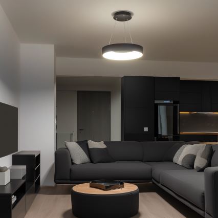 Brilagi - LED Himmennettävä kattokruunu johdossa FALCON LED/40W/230V 3000-6500K musta + kauko-ohjain