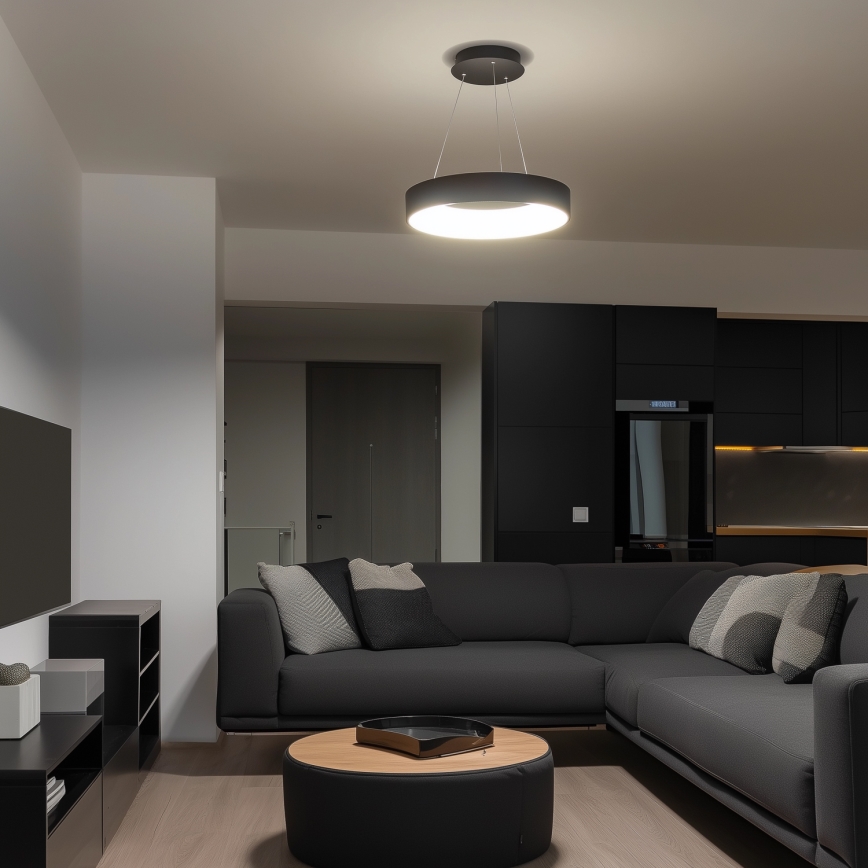Brilagi - LED Himmennettävä kattokruunu johdossa FALCON LED/40W/230V 3000-6500K musta + kauko-ohjain