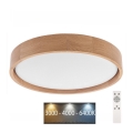 Brilagi - LED Himmennettävä kattovalaisin MANAROLA LED/24W/230V tammi + kaukosäädin 3000-6500K