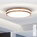 Brilagi - LED himmennettävä kattovalaisin MOLINA LED/48W/230V 3000-6500K tammi Ø 38 cm + kaukosäädin