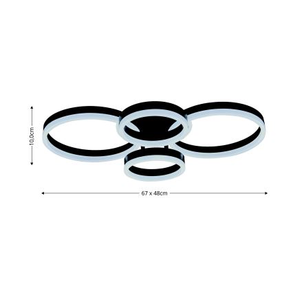 Brilagi - himmennettävä LED-kattovalaisin ORBITS LED/49W/230V 3000-6000K + kaukosäädin