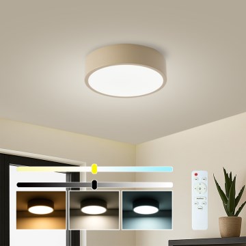 Brilagi - LED himmennettävä kattovalaisin POOL LED/18W/230V 3000-6000K 20 cm beige + kaukosäädin