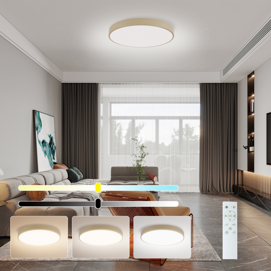 Brilagi - LED Himmennettävä kattovalaisin POOL SMART LED/60W/230V 3000-6000K 50 cm Wi-Fi Tuya beige + kaukosäädin