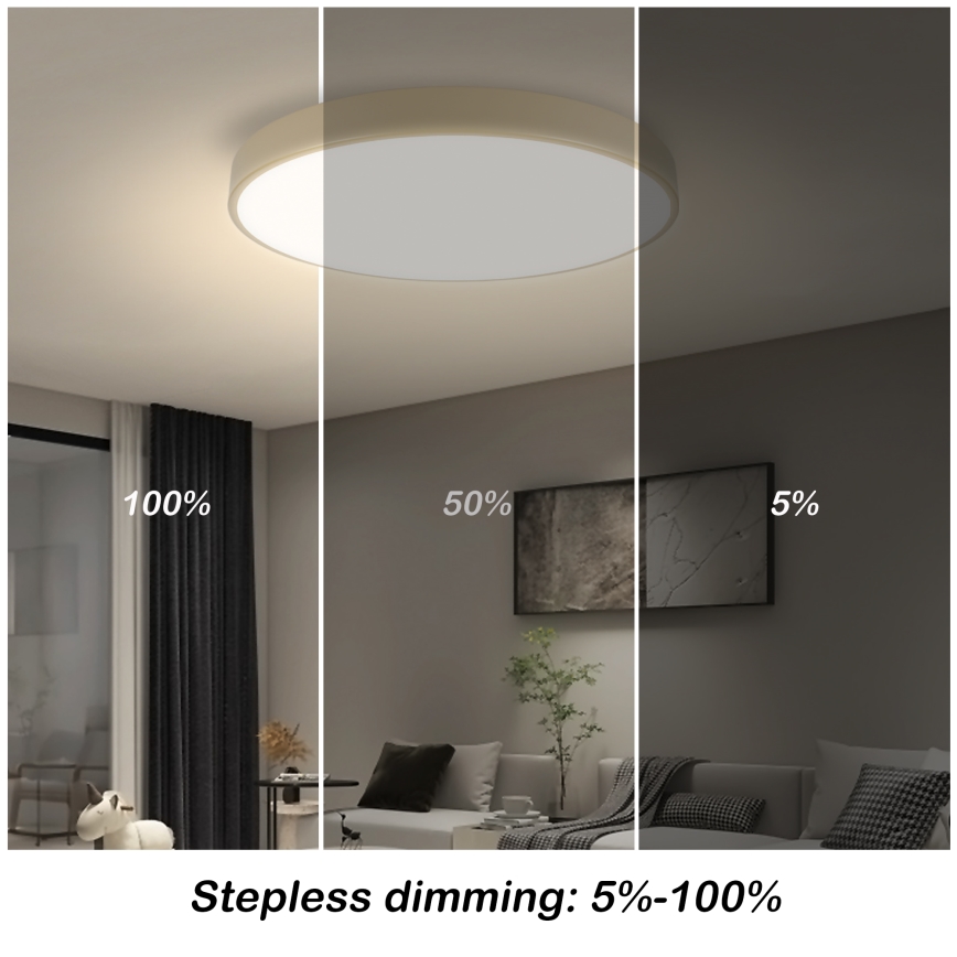 Brilagi - LED Himmennettävä kattovalaisin POOL SMART LED/60W/230V 3000-6000K 50 cm Wi-Fi Tuya beige + kaukosäädin