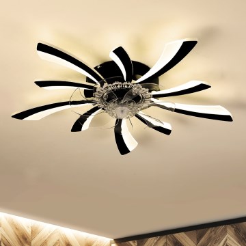 Brilagi - LED Himmennettävä kattovalaisin tuulettimella LED/50W/230V 3000-6500K musta + kauko-ohjaus