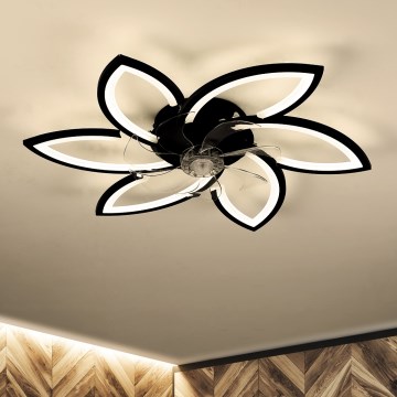 Brilagi - LED Himmennettävä kattovalaisin tuulettimella LED/50W/230V 3000-6500K musta + kauko-ohjaus