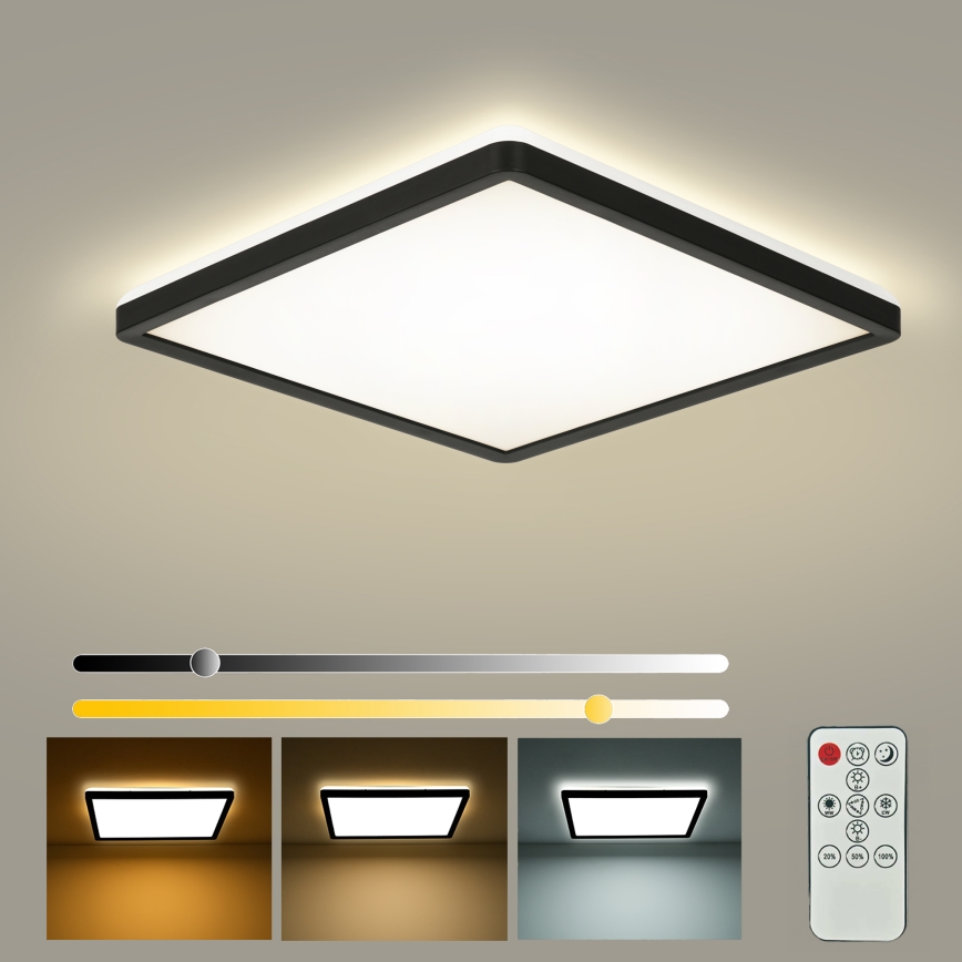 Brilagi - LED himmennettävä kattovalaisin ULTRA SLIM LED/18W/230V 2700-6500K 30x30 cm musta + kaukosäädin