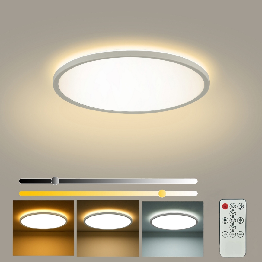 Brilagi - LED himmennettävä kattovalaisin ULTRA SLIM LED/18W/230V 2700-6500K halkaisija 30 cm valkoinen + kaukosäädin