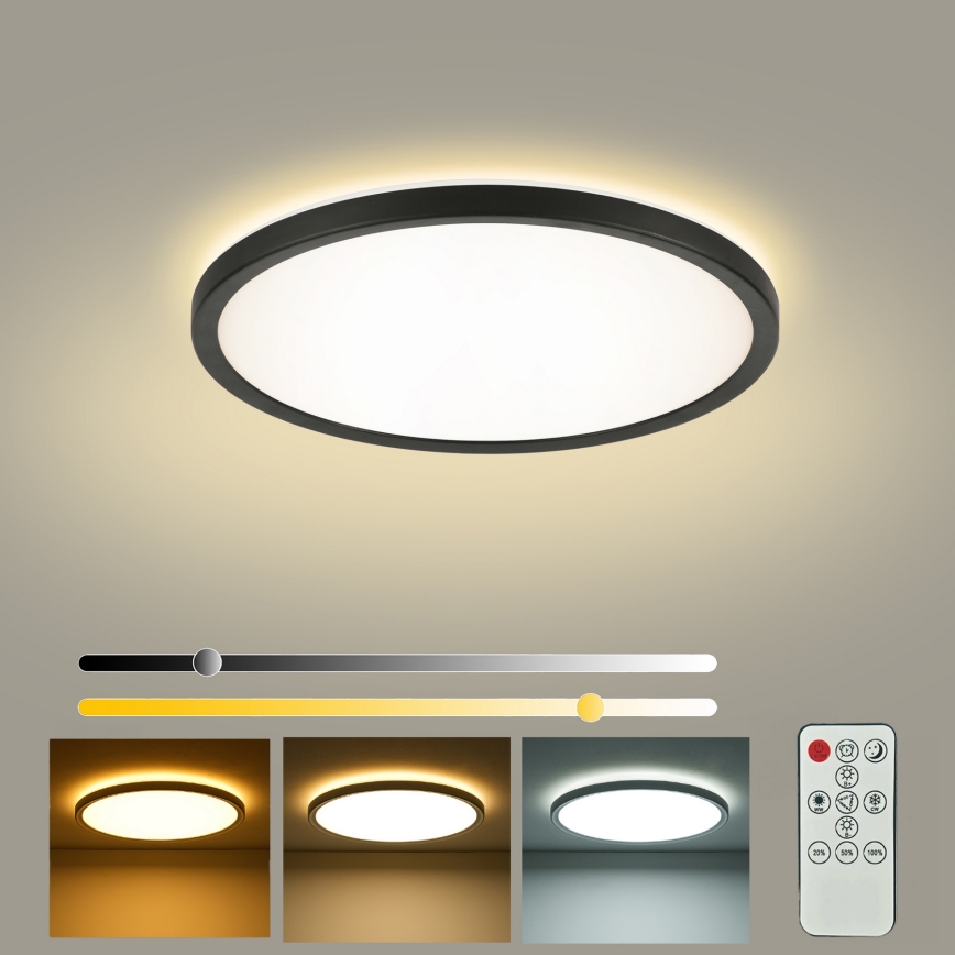 Brilagi - LED himmennettävä kattovalaisin ULTRA SLIM LED/18W/230V 2700-6500K Ø 30 cm musta + kaukosäädin