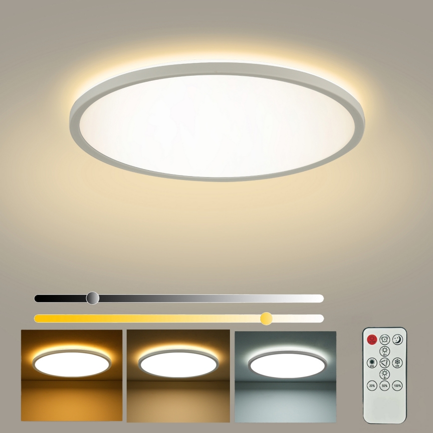 Brilagi - LED himmennettävä kattovalaisin ULTRA SLIM LED/24W/230V 2700-6500K halkaisija 42 cm valkoinen + kaukosäädin