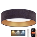 Brilagi - LED Himmennettävä kattovalaisin VELVET SMART LED/24W/230V d. 45 cm 2700-6500K Wi-Fi Tuya harmaa/kulta + kaukosäädin