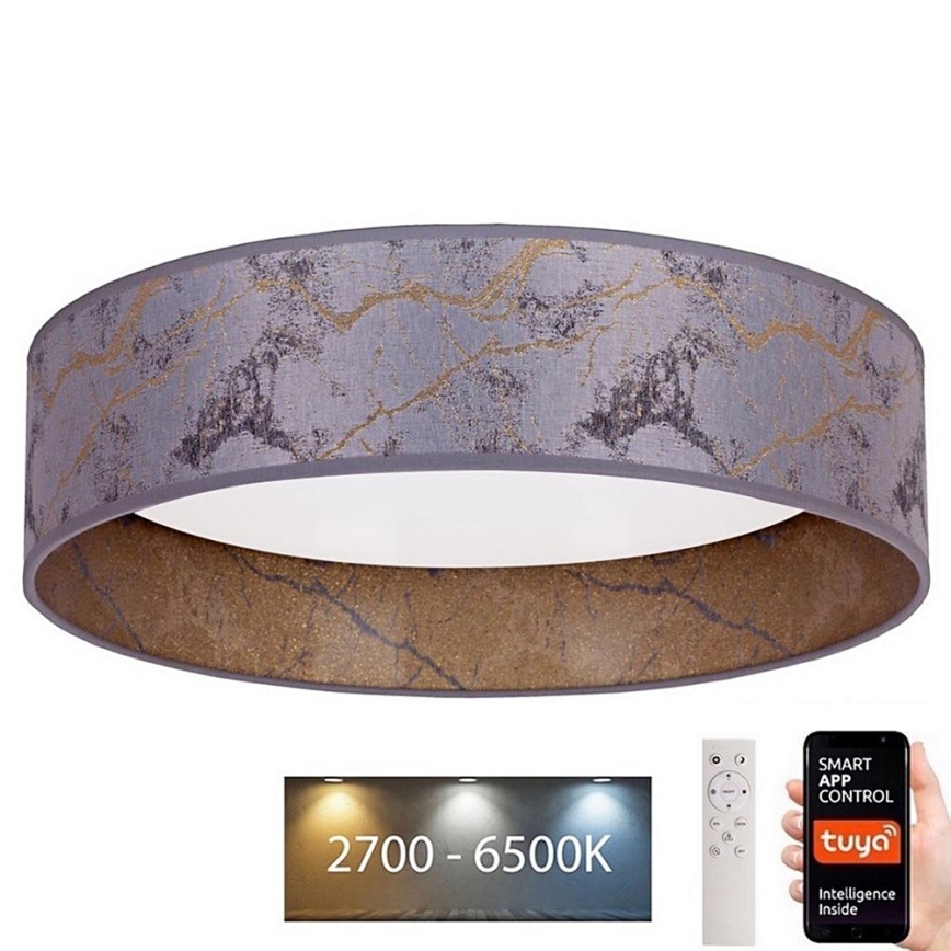Brilagi - LED Himmennettävä kattovalaisin VELVET SMART LED/24W/230V d. 45 cm 2700-6500K Wi-Fi Tuya harmaa/kulta + kaukosäädin