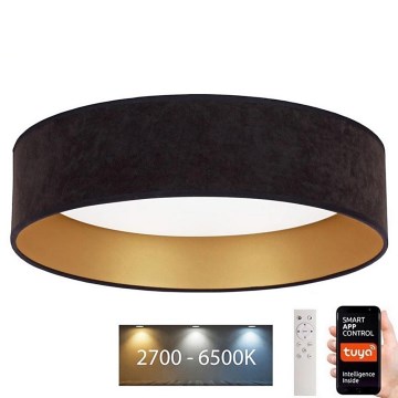 Brilagi - LED Himmennettävä kattovalaisin VELVET SMART LED/24W/230V d. 45 cm 2700-6500K Wi-Fi Tuya musta/kulta + kaukosäädin