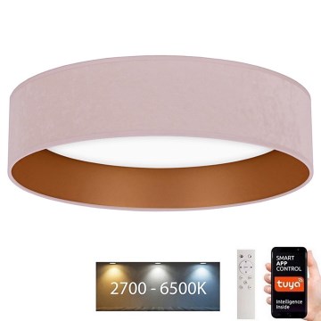Brilagi - LED Himmennettävä kattovalaisin VELVET SMART LED/24W/230V d. 45 cm 2700-6500K Wi-Fi Tuya pinkki/kulta + kaukosäädin