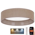 Brilagi - LED Himmennettävä kattovalaisin VELVET SMART LED/24W/230V d. 45 cm 2700-6500K Wi-Fi Tuya ruskea + kaukosäädin