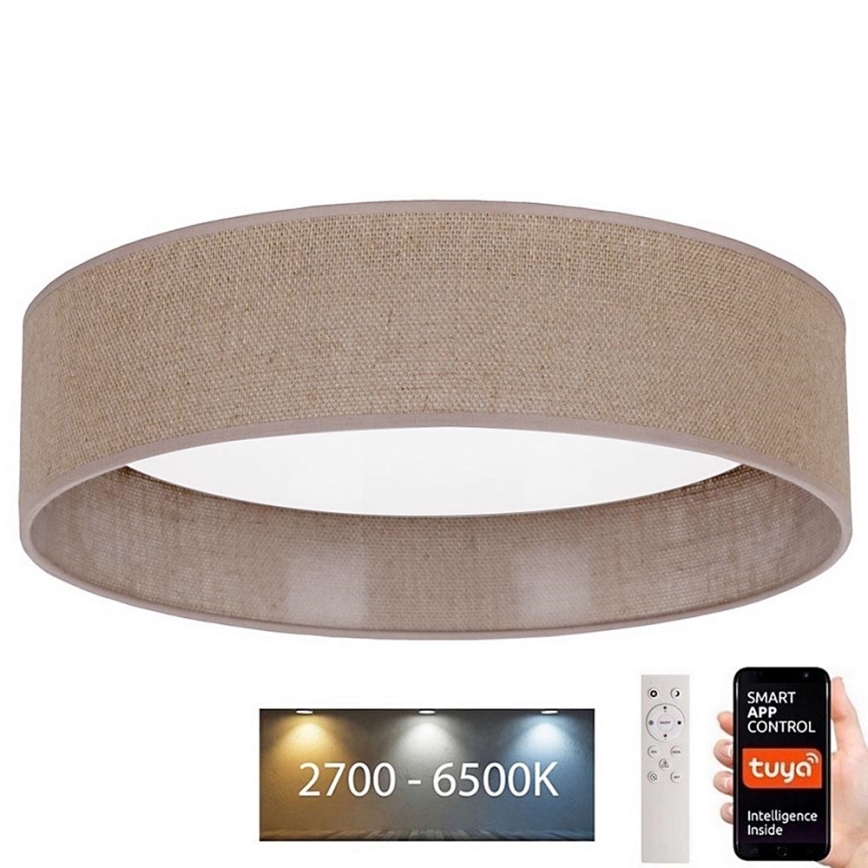 Brilagi - LED Himmennettävä kattovalaisin VELVET SMART LED/24W/230V d. 45 cm 2700-6500K Wi-Fi Tuya ruskea + kaukosäädin
