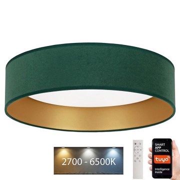 Brilagi - LED Himmennettävä kattovalaisin VELVET SMART LED/24W/230V d. 45 cm 2700-6500K Wi-Fi Tuya vihreä/kulta + kaukosäädin