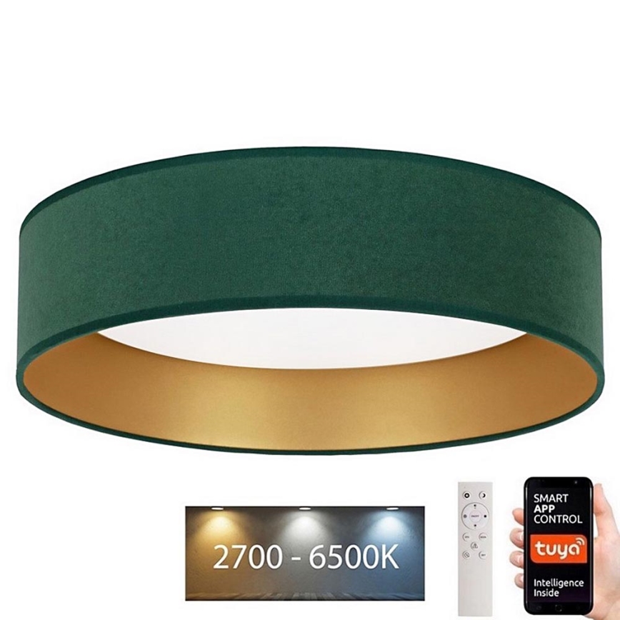 Brilagi - LED Himmennettävä kattovalaisin VELVET SMART LED/24W/230V d. 45 cm 2700-6500K Wi-Fi Tuya vihreä/kulta + kaukosäädin