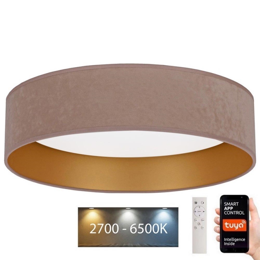 Brilagi - LED Himmennettävä kattovalaisin VELVET SMART LED/36W/230V d. 55 cm 2700-6500K Wi-Fi Tuya beige/kulta + kaukosäädin