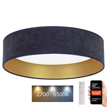 Brilagi - LED Himmennettävä kattovalaisin VELVET SMART LED/36W/230V d. 55 cm 2700-6500K Wi-Fi Tuya sininen/kulta + kaukosäädin