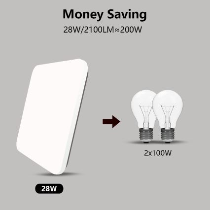 Brilagi - LED Himmennettävä kattovalo SMART LED/28W/230V 2700-6500K Wi-Fi Tuya + kaukosäädin