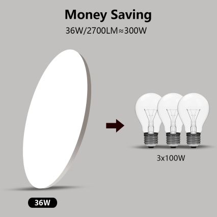 Brilagi - LED Himmennettävä kattovalo SMART LED/36W/230V 2700-6500K Wi-Fi Tuya + kaukosäädin