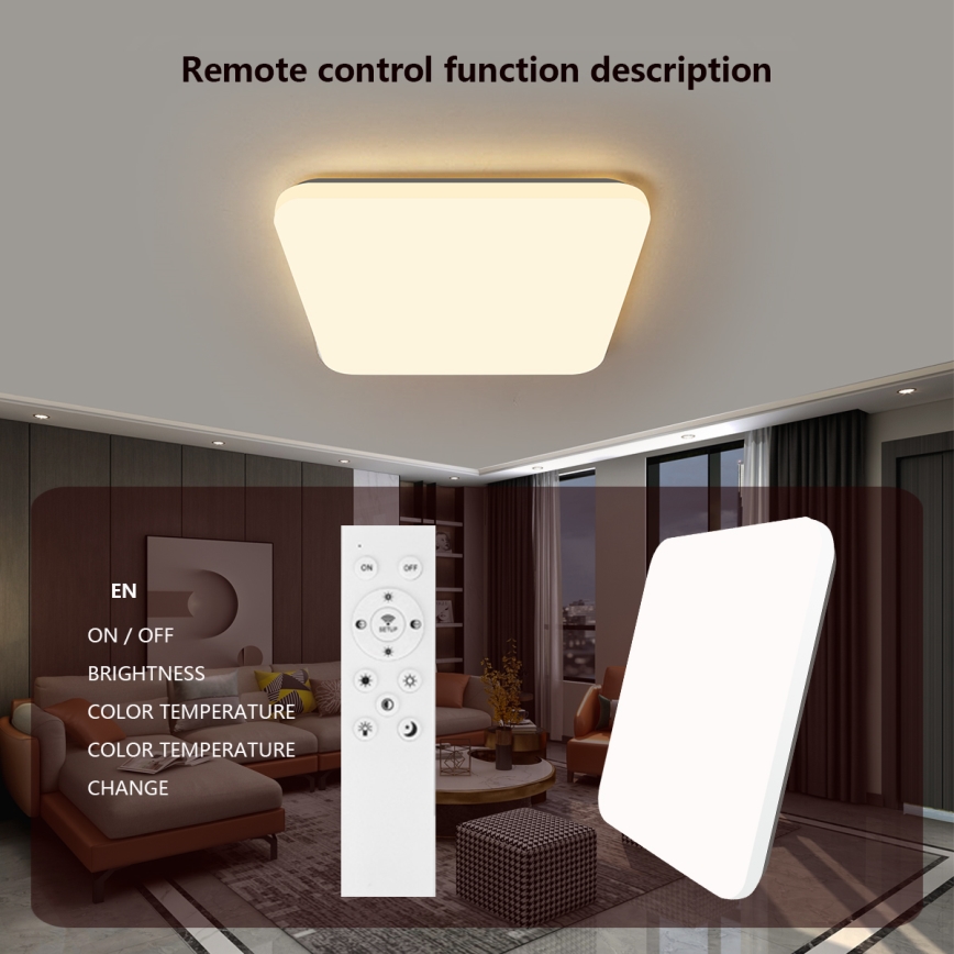 Brilagi - LED Himmennettävä kattovalo SMART LED/36W/230V 2700-6500K Wi-Fi Tuya + kaukosäädin