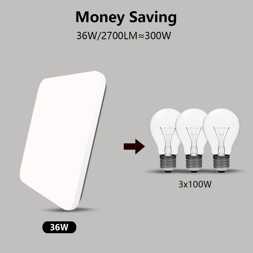 Brilagi - LED Himmennettävä kattovalo SMART LED/36W/230V 2700-6500K Wi-Fi Tuya + kaukosäädin