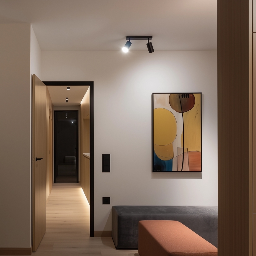Brilagi - LED-himmennettävä kohdevalaisin SELE 2xGU10/6,5W/230V 2700-6500K musta/kultainen