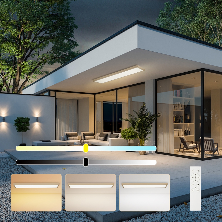 Brilagi - LED himmennettävä kylpyhuoneen kattovalaisin FRAME SMART LED/50W/230V 120x30 cm 3000-6000K IP44 beige + kaukosäädin