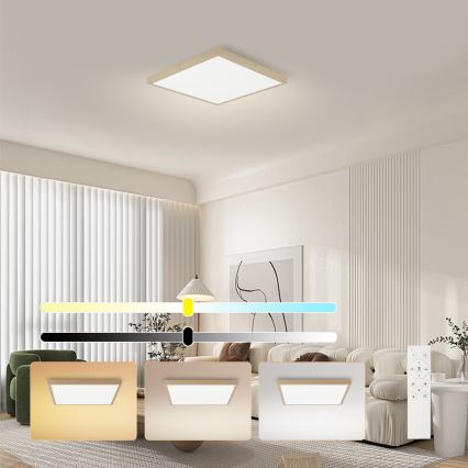 Brilagi - himennettävä kylpyhuoneen kattovalaisin FRAME SMART LED/50W/230V 60x60 cm 3000-6000K IP44 beige + kaukosäädin