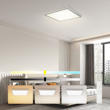 Brilagi - LED himmennettävä kylpyhuoneen kattovalaisin FRAME SMART LED/50W/230V 60x60 cm 3000-6000K IP44 hopeanvärinen + kaukosäädin