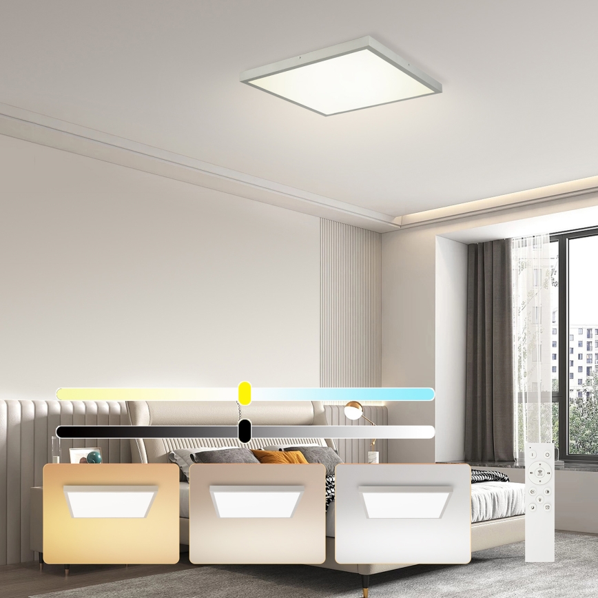 Brilagi - LED himmennettävä kylpyhuoneen kattovalaisin FRAME SMART LED/50W/230V 60x60 cm 3000-6000K IP44 hopeanvärinen + kaukosäädin