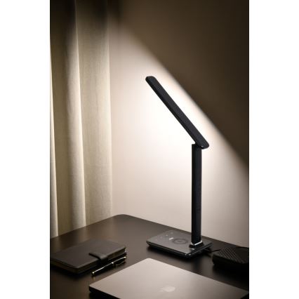 Brilagi - LED Himmennettävä pöytävalaisin langattomalla latauksella REGINA LED/8,5W/230V musta