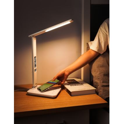 Brilagi - LED Himmennettävä pöytävalaisin langattomalla latauksella REGINA LED/8,5W/230V valkoinen