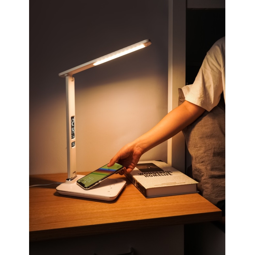Brilagi - LED Himmennettävä pöytävalaisin langattomalla latauksella REGINA LED/8,5W/230V valkoinen