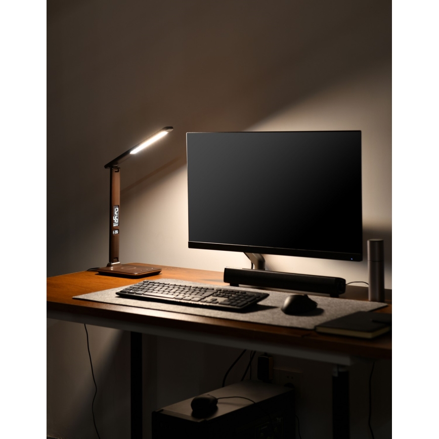 Brilagi - LED Himmennettävä pöytävalaisin langattomalla latauksella REGINA LED/8,5W/230V ruskea