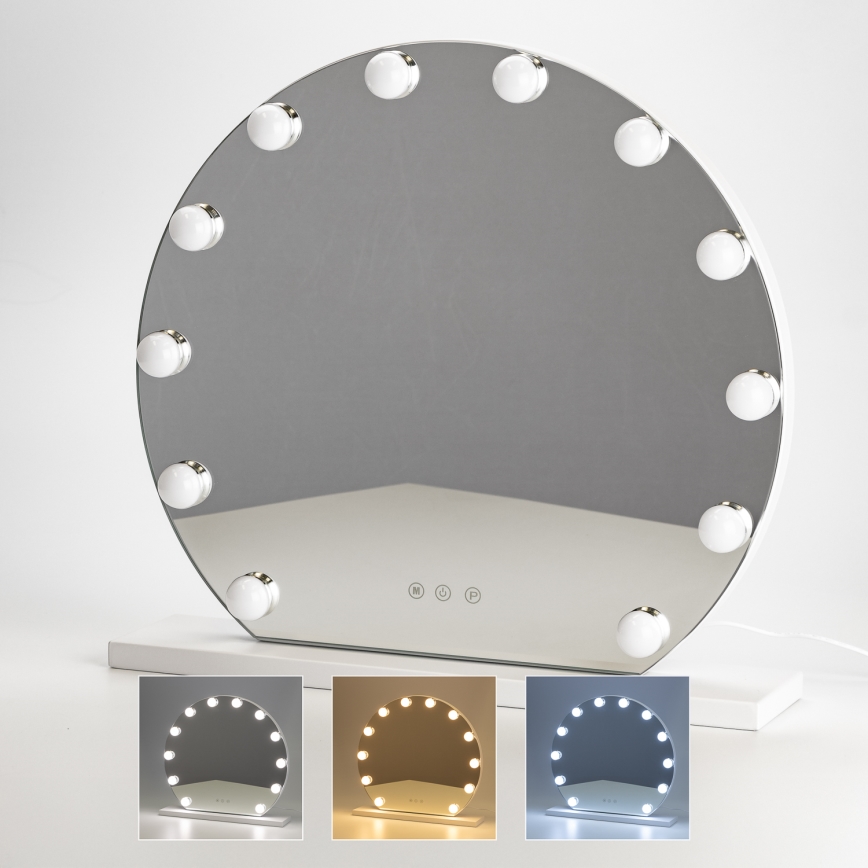 Brilagi - LED himmennettävä meikkipeili HOLLYWOOD LED/12W/230V 3000/4000/6500K