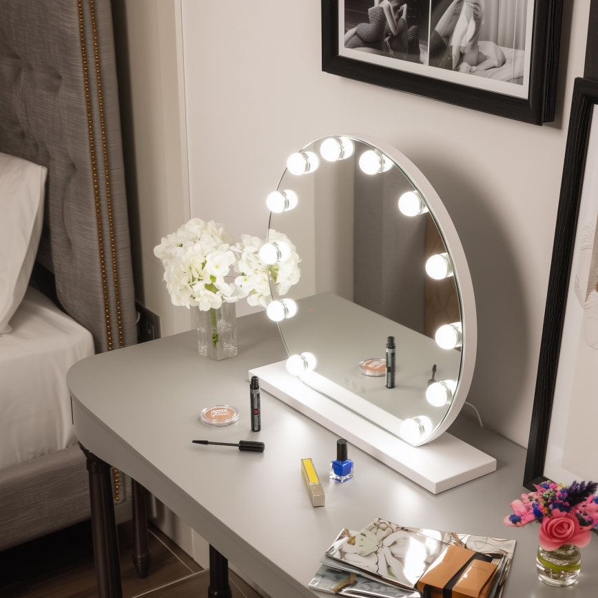 Brilagi - LED himmennettävä meikkipeili HOLLYWOOD LED/12W/230V 3000/4000/6500K
