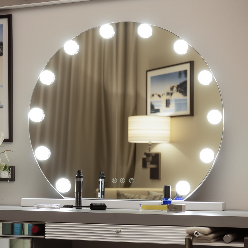 Brilagi - LED himmennettävä meikkipeili HOLLYWOOD LED/12W/230V 3000/4000/6500K