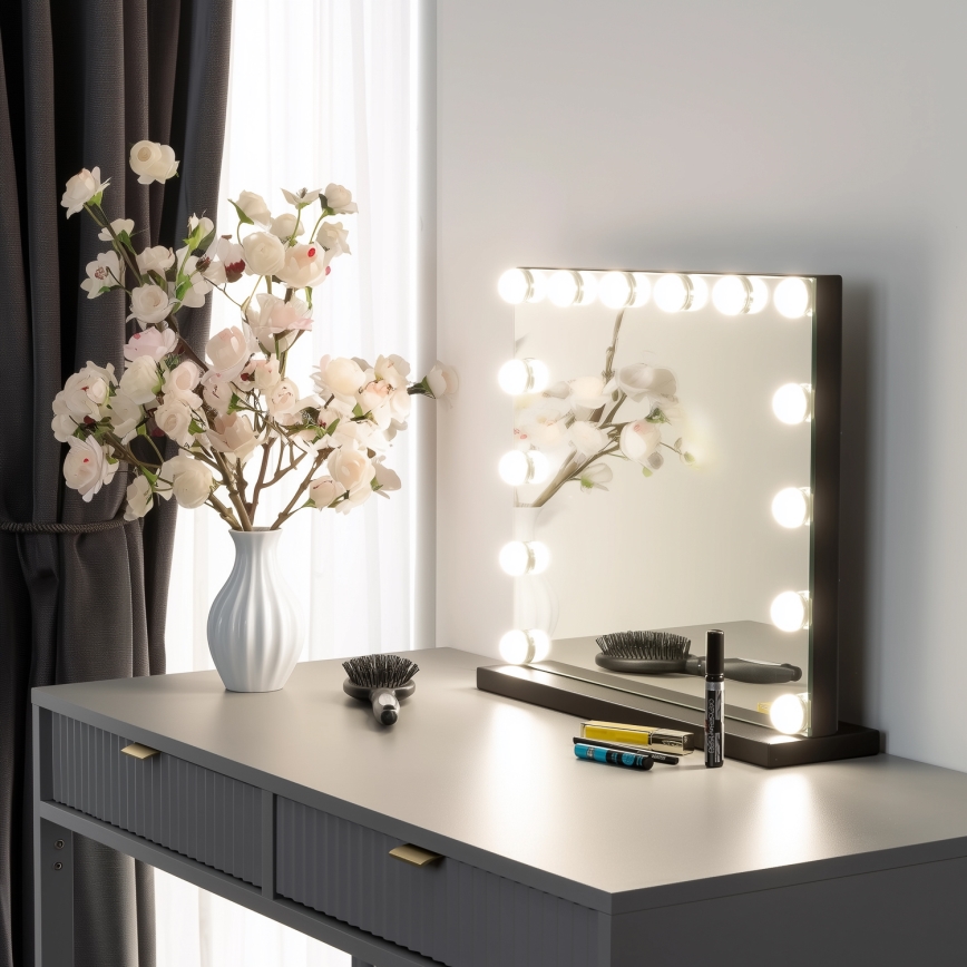 Brilagi - LED himmennettävä meikkipeili HOLLYWOOD LED/15W/230V 3000/4000/6500K