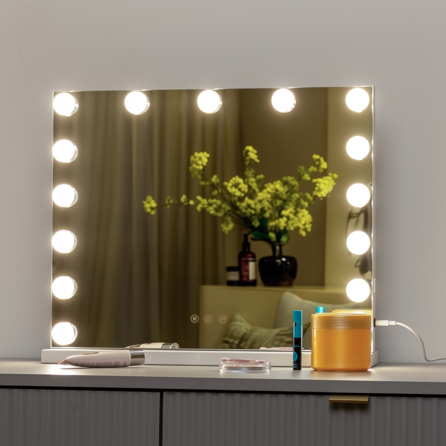 Brilagi - LED himmennettävä meikkipeili HOLLYWOOD LED/15W/230V 3000/4000/6500K