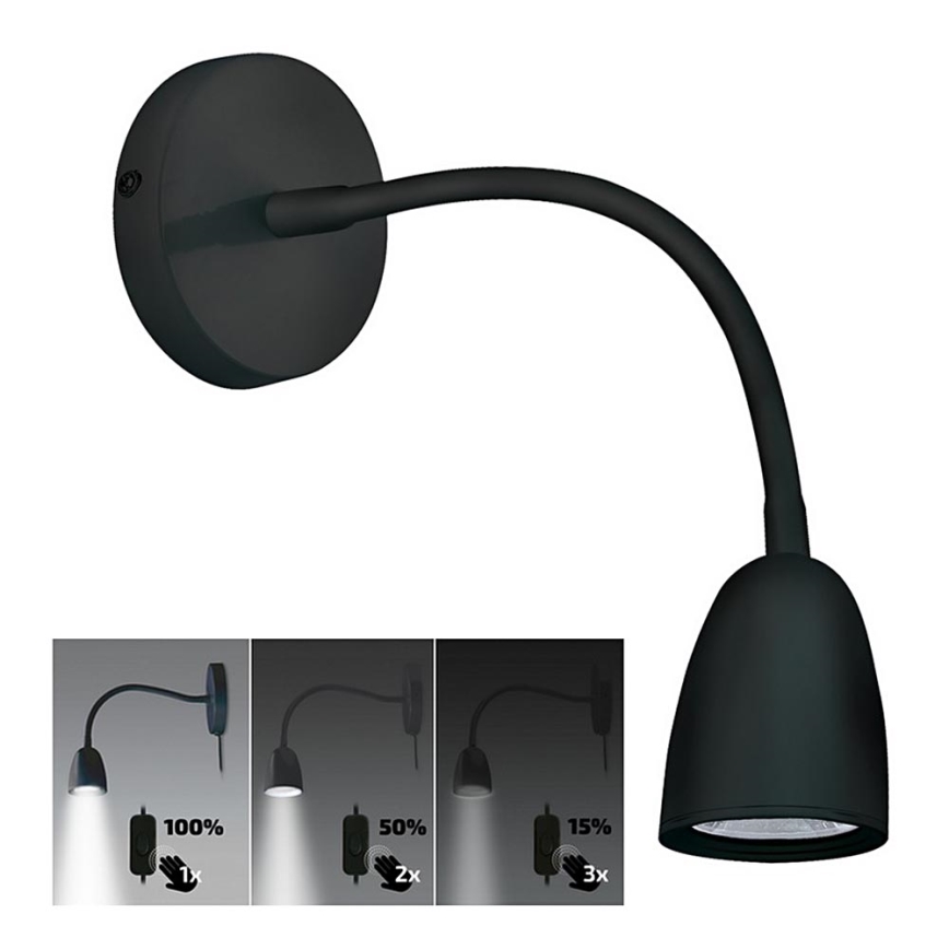 Brilagi - LED Himmennettävä pieni seinävalaisin LED/4W/230V musta