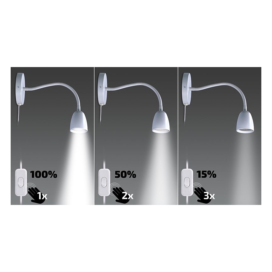 Brilagi - LED Himmennettävä pieni seinävalaisin LED/4W/230V valkoinen