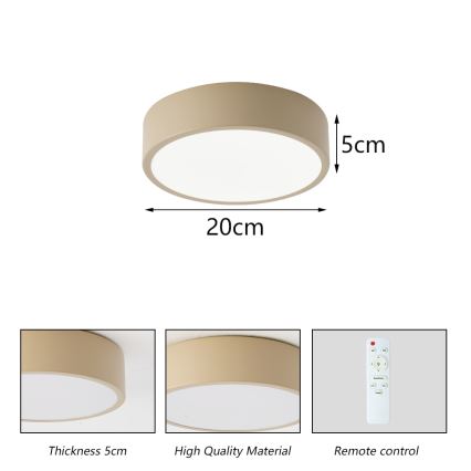 Brilagi - LED himmennettävä kattovalaisin POOL LED/18W/230V 3000-6000K 20 cm beige + kaukosäädin
