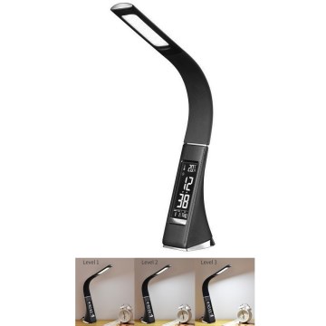 Brilagi - LED Himmennettävä pöytävalaisin näytöllä PELLE LED/7W/230V musta