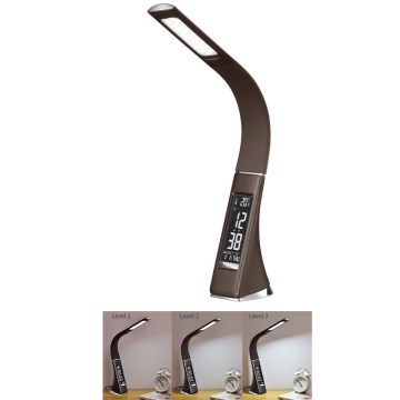 Brilagi - LED Himmennettävä pöytävalaisin näytöllä PELLE LED/7W/230V ruskea