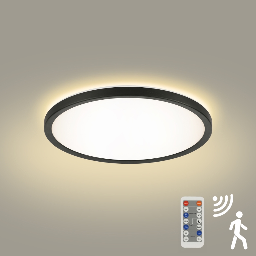 Brilagi - LED himmennettävä valaisin liiketunnistimella ja hämäräkytkimellä ULTRA OHUT LED/18W/230V halkaisija 30 cm + kaukosäädin
