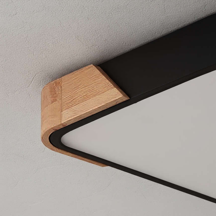 Brilagi - PILANA himmennettävä LED-kattovalaisin LED/48W/230V 3000-6500K tammi/musta 42x42 cm + kaukosäädin